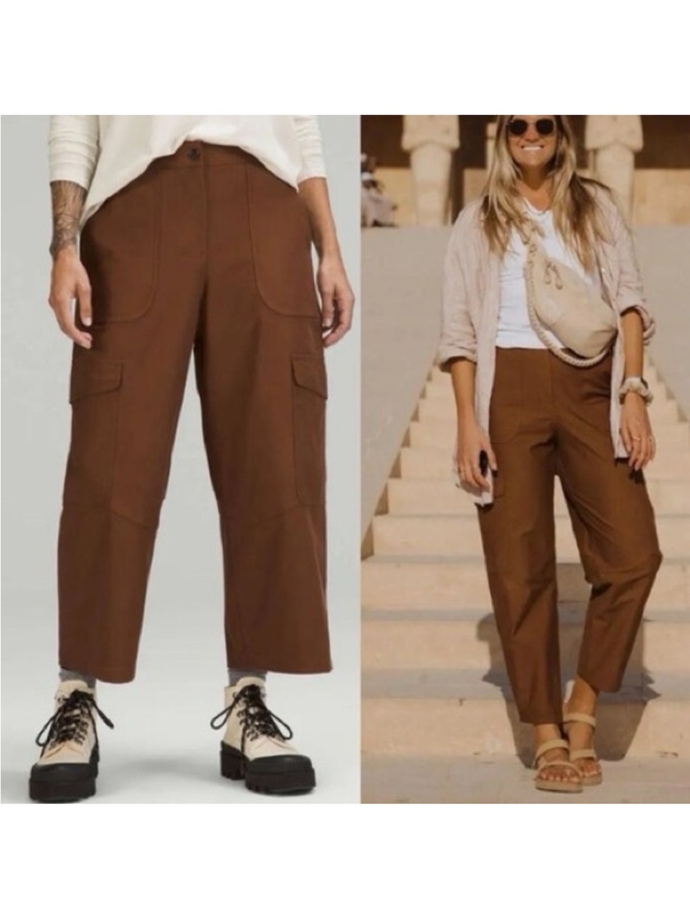 Lululemon Cargo Utilitech High Rise Crop Pants sz 28